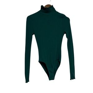 Women's Intimately Free People Teal Ribbed Turtleneck Bodysuit